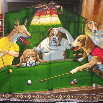 perros jugando al billar 2 humor gracioso mascotas Pinturas al óleo